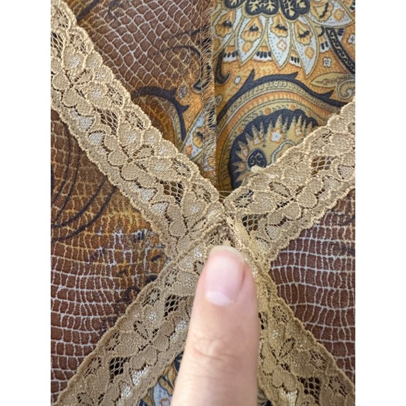 Vintage Caran New York Womans Y2K Babydoll Top Size 1X Fairy Lace Trim Artsy - Picture 2 of 11